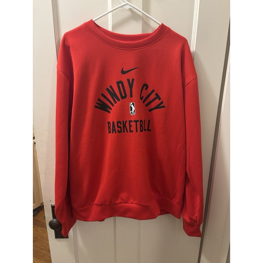 Nike NBA Windy City Basketball Dri-FIT Sweatshirt Red Mens XL G-League Pullover